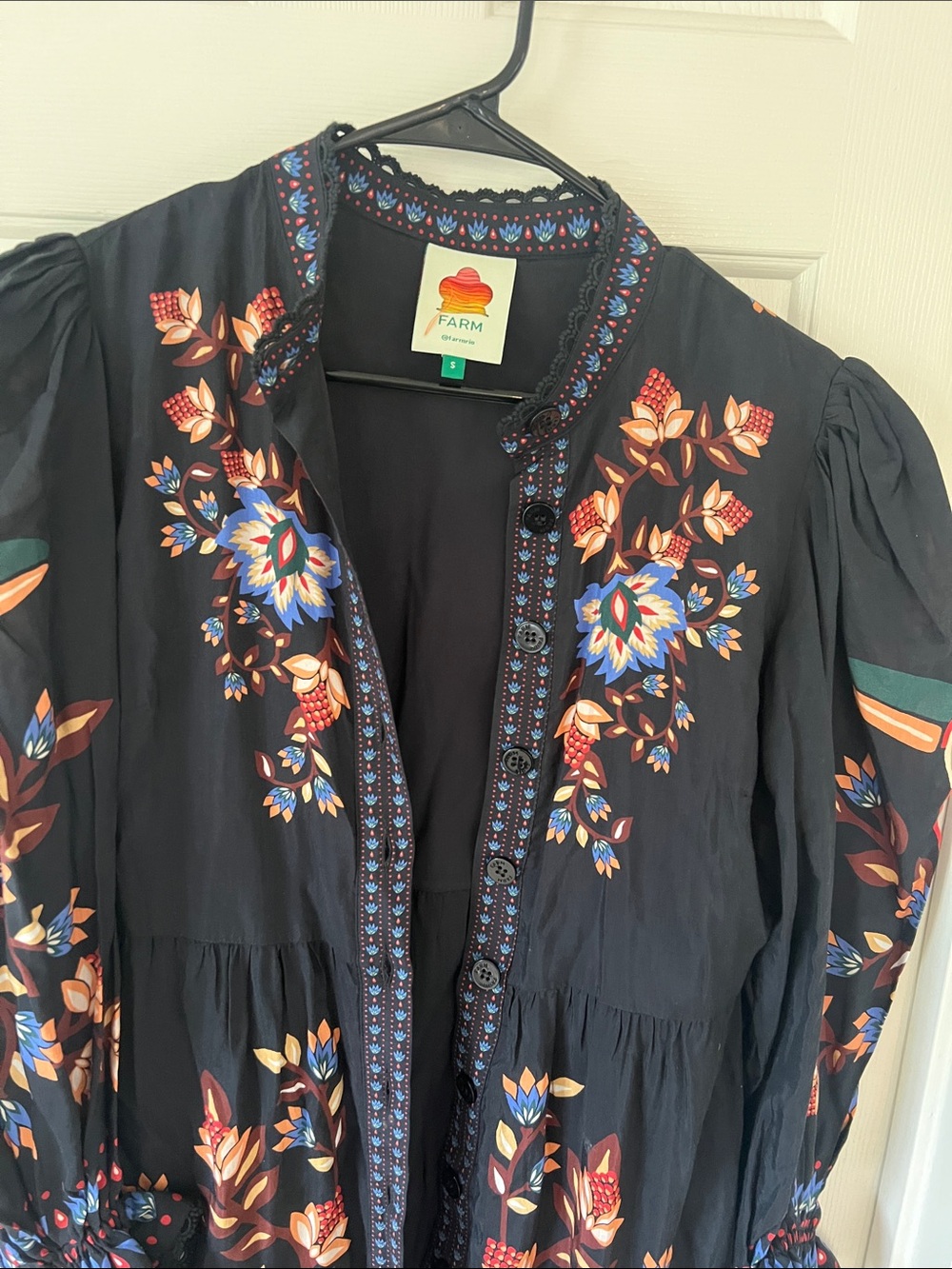 FARM RIO Black Floral Tiered Maxi Dress - Black - Picture 9 of 13